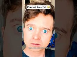 Contact lens FAIL 😭 #shorts #contactlenses #blueeyes #fail #funny