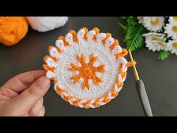 Amazing!.. 😇 Super easy very useful crochet beautiful motif crochet coaster - Tunisian crochet