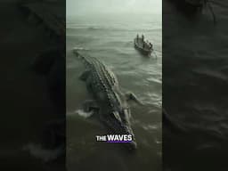 GIANT 50-Toot Crocodile Close Encounter Off The Coast Of India