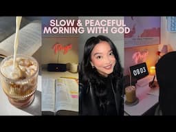 CHRISTIAN GIRL MORNING ROUTINE ☁️ How I spend time with God! (Day Off Edition)