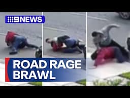 Two men brawl after road rage incident in Sydney | 9 News Australia