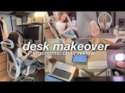 Desk Makeover 🎧 Hbada P2 ergonomic office chair review + cozy small setup