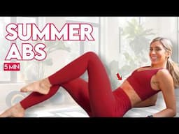 5 Min Abs Workout at Home | Slow & Controlled Pilates Burn for Summer