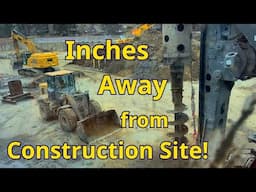 Incredible Close-Up Construction Shoring Pile Wall Drilling!!!