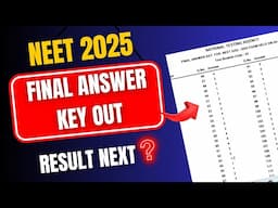 NEET 2025 Final Answer Key Released 🔥 | NEET Result 2025 Out? | NTA Latest Official Update!