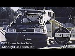 1992 Nissan Sentra Sedan CMVSS 214 MDB Side Crash Test (54 Km/h)