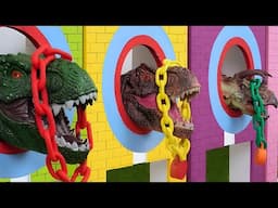 Dino Mouths Unlocked! Watch Them Jump into Color Balls & Transform |Fun Transforming Video