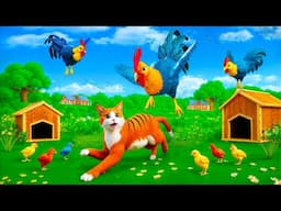 Mother Hen’s Heroic Rescue - Saving Chicks from a Sneaky Cat | Epic Farm Rescue Adventure