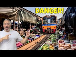 Thailand's Craziest Market Runs On ACTIVE Train Tracks