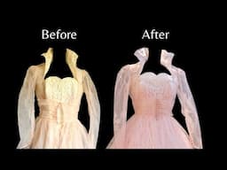 Revisiting 1950s Vintage Pink Wedding Dress Restoration Pt 1