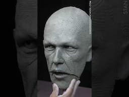 Adjusting the position of the chin on the clay head sculpture #shorts
