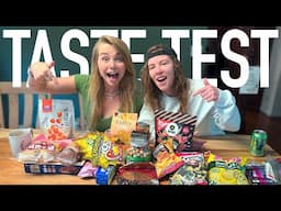POPPING Candy and FISH SKIN Chips?! - Taste Testing Asian Snacks* - Hailee And Kendra