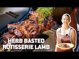 Herb Basted Rotisserie Lamb on the Weber Q