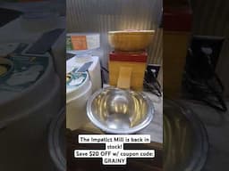 The Impact Mill is finally back in stock! 😁save $20 w/ code- GRAINY #grainsinsmallplaces #nutrimill