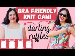 CUTEST KNIT camis with adorable RUFFLES. Bra friendly! great cover. Charm (Sinclair Patterns)