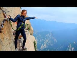 Deadliest Mount Huashan Cliffside Path & Plank Walk - China Travel Documentary