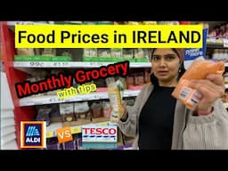 Monthly Grocery Idea in IRELAND/ ALDI vsTESCO, Which one is better?/weekly grocery prices shopping