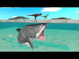 Escape the Giant Megalodon! Dinosaurs and Reptiles Survival Challenge | Megalodon Challenge