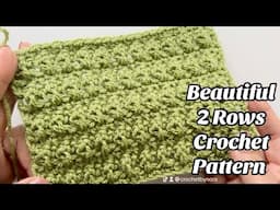 CROCHET PATTERN - KNOT WEAVE STITCH  2 ROWS REPEAT - EASY & BEAUTIFUL