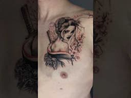 Another Japanese themed tattoo #tattoo #gheisha #artist #japanese #portrait #art