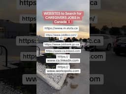 Websites To Search for Caregiver Jobs in Canada 🇨🇦