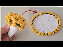 Beginner Crochet Tutorial 🌹 Make Stunning Rose Placemats & Coasters!