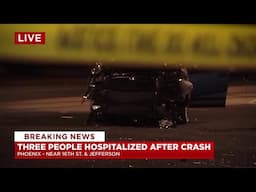 Car crash leaves 3 people with serious injuries near downtown Phoenix