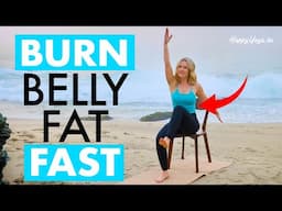 10 Minute Chair Yoga to Burn Belly Fat for Beginners