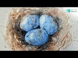 Three Little Watercolour Spring Eggs