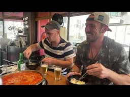 🔴Mukbang With JETLAG WARRRIORS (first time eating ARMY STEW) 부대찌개 먹방