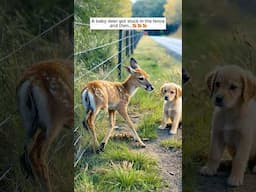 A baby deer got stuck in the fence and then #animals #deer #animallovers