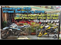 TVS Apache RTR 200 gets Michelin Pilot Street | RE Himalayan 450 gets Wheel Balancing | DNA VLOGS