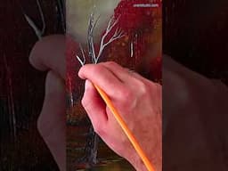 Step by Step Acrylic Painting Techniques on Painting Log House in the Fog #simpleart #art