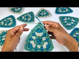 EASY Crochet Granny Triangle! Step-by-Step Tutorial for Beginners
