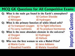 MCQ General Knowledge Questions for All Competitive Exams in English | India GK Questions and Answer