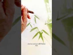 Painting the Bamboo #brushpainting #bambooart #bamboopainting #watercolor