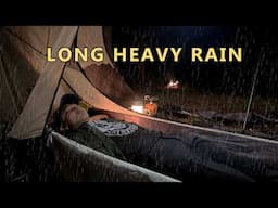 Relaksasi Solo Camping di Tengah Hujan Deras 🌧️ | Suara Hujan Di hutan, Api Unggun