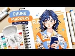 🥭 Draw with me / Relaxing Ohuhu 320 Alcohol Brush Markers Coloring Process ft. ACEFAST