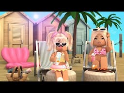 MOM AND DAUGHTER SUMMER BEACH DAY! *DAISY MAKES NEW FRIENDS!* Roblox Bloxburg Voiced Roleplay