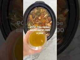 Make your own homemade broth! It’s easy in the slow cooker. Recipe below 👇 #chickenbroth