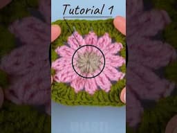Daisy Granny Square Tutorial croșetat 1