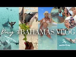 VLOG: Day 3 Bahamas 🇧🇸: 6 Hour Boat Tour + Snorkeling + Feeding Iguanas + Swimming w Sharks + Pigs
