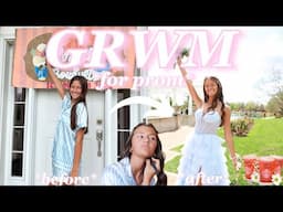 GRWM FOR MY SENIOR PROM *chaotic* | flowers, makeup, hair, + prep