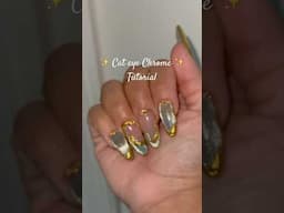✨ Cat eye & Gold Chrome Nails ✨ #nailsart #nails #hardgel