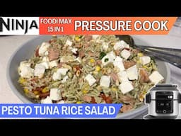 PESTO TUNA RICE SALAD *PRESSURE COOK* Lunch Meal Prep, BBQ Side Dish | NINJA FOODI Recipe
