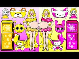 PINKI vs SIMON Mother & Daughter Dress Up - Barbie's New Home Handmade - DIY Arts & Paper Crafts