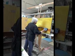 Let the gold shine through, getting started on a new abstract. shorts