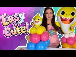 Easy Baby Shark Balloon Birthday Party Decorations! (No Helium Needed!)