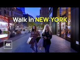 Relaxing Night Walk in MANHATTAN - 5th Avenue, NEW YORK CITY 4k