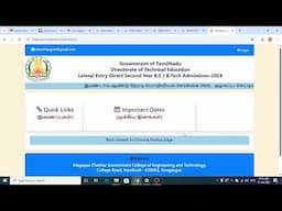TNLEA 2025 tamil engineering lateral entry counselling 2025